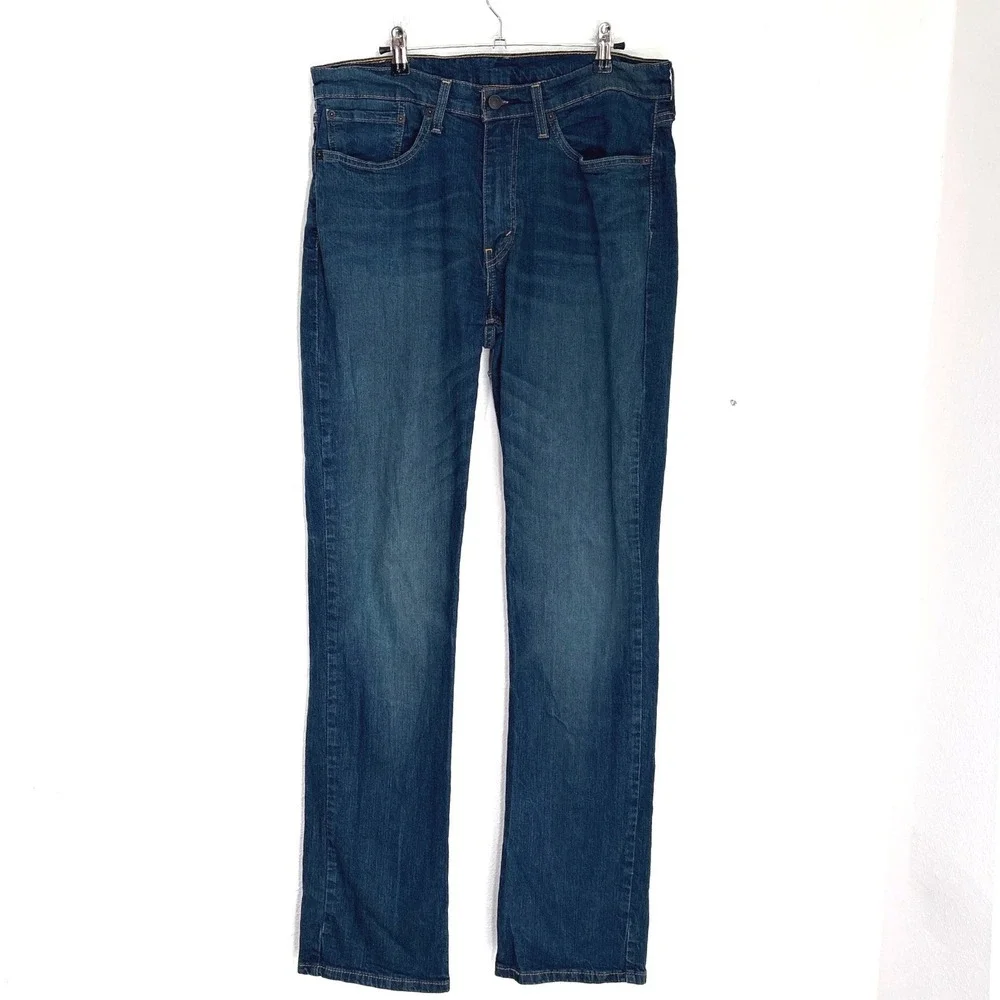 Levis 514 Straight Fit Mens Dark Wash Blue Denim Jeans W34 L34 00514-0403
